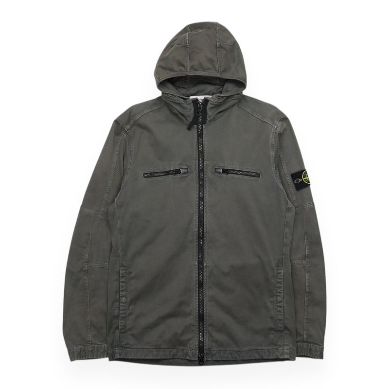 Stone Island A/W 16 Thick Cotton Hooded Overshirt in Grey, front