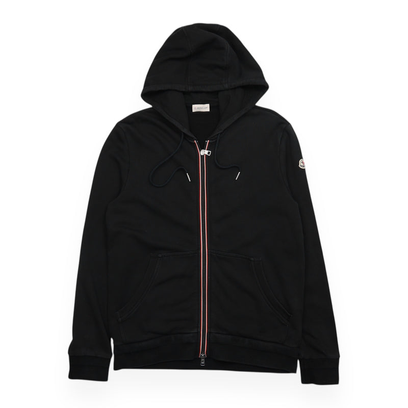 Moncler Maglia Cardigan Hoodie in Black, front