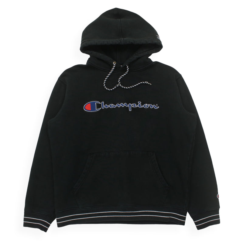 Supreme x Champion S/S 15 Pullover Hoodie in Black, front