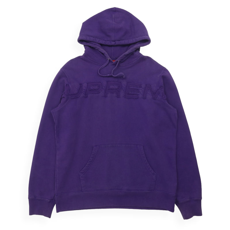 Supreme S/S 20 Cutout Letters Hoodie in Purple, front