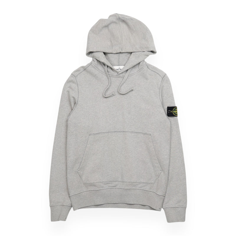 Stone Island A/W 19 Garment Dyed Popover Hoodie in Grey, front