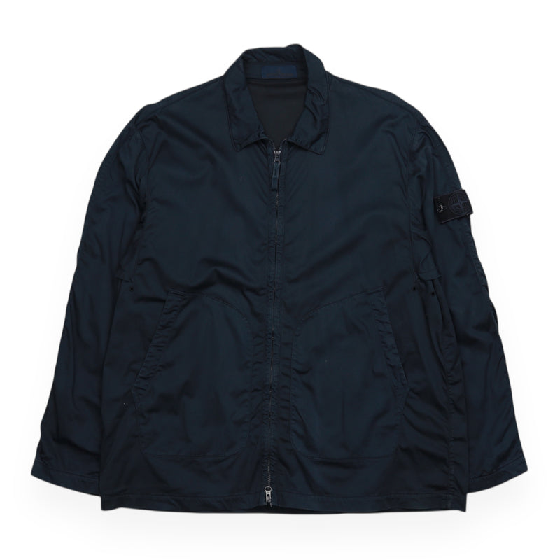 Stone Island S/S 22 Ghost Stretch Cotton Jacket in Navy, front