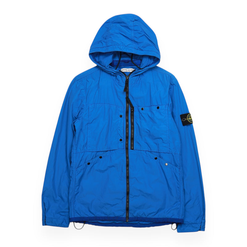 Stone Island A/W 11 Resin Coated Hooded Jacket in Blue, front