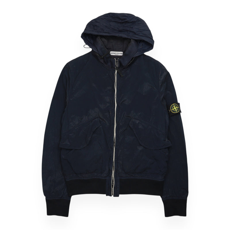 Stone Island S/S 08 Nylon Hooded Shimmer Jacket in Navy, front