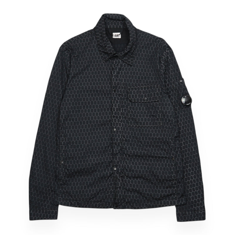 C.P. Company 3D Air Net Lens Overshirt in Black, front