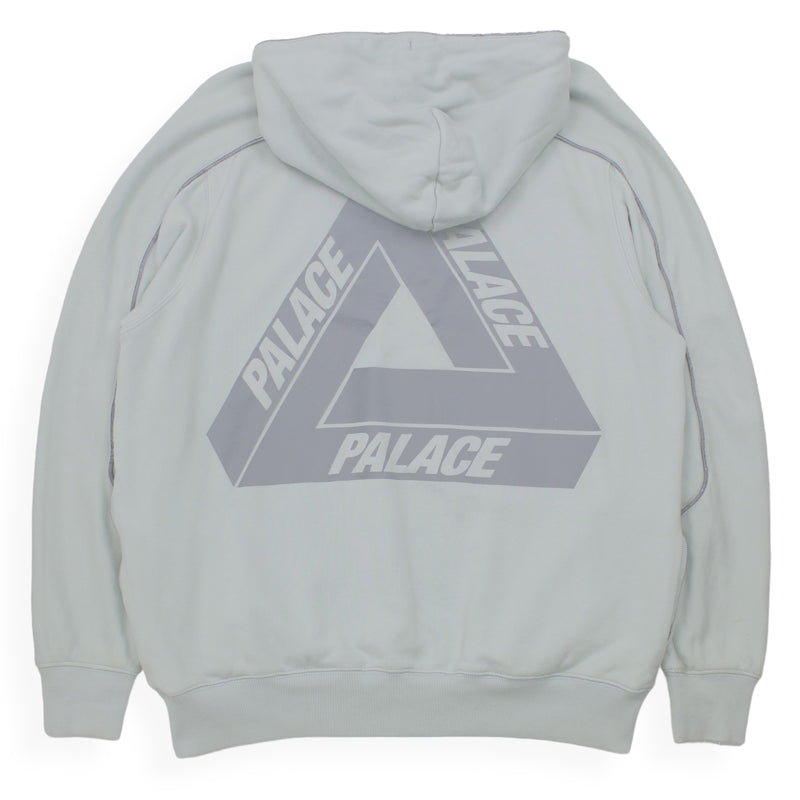 Palace S/S 19 Reflecto Hoodie in Cloud, front