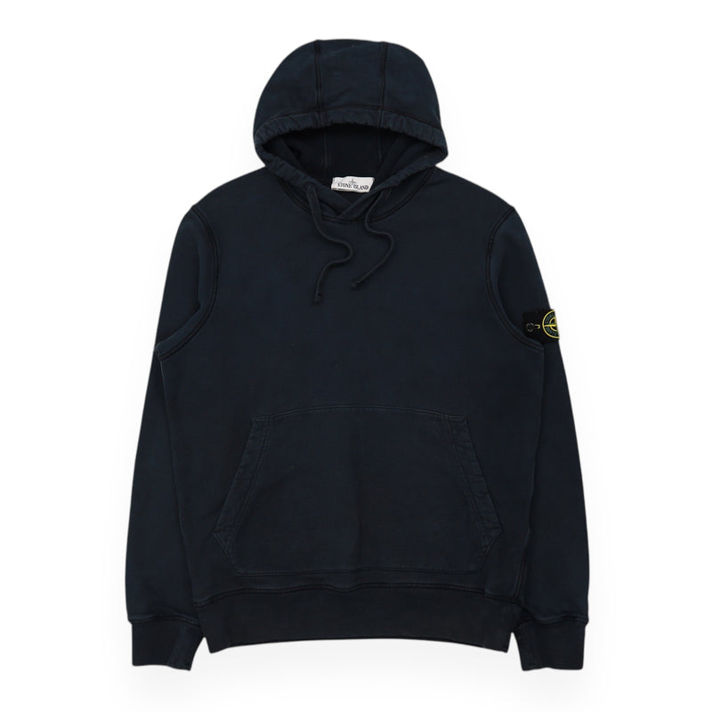 Stone Island A/W 21 Garment Dyed Popover Hoodie in Navy, front