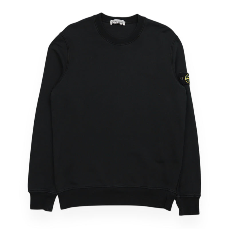 Stone Island S/S 23 Garment Dyed Sweatshirt in Black, front