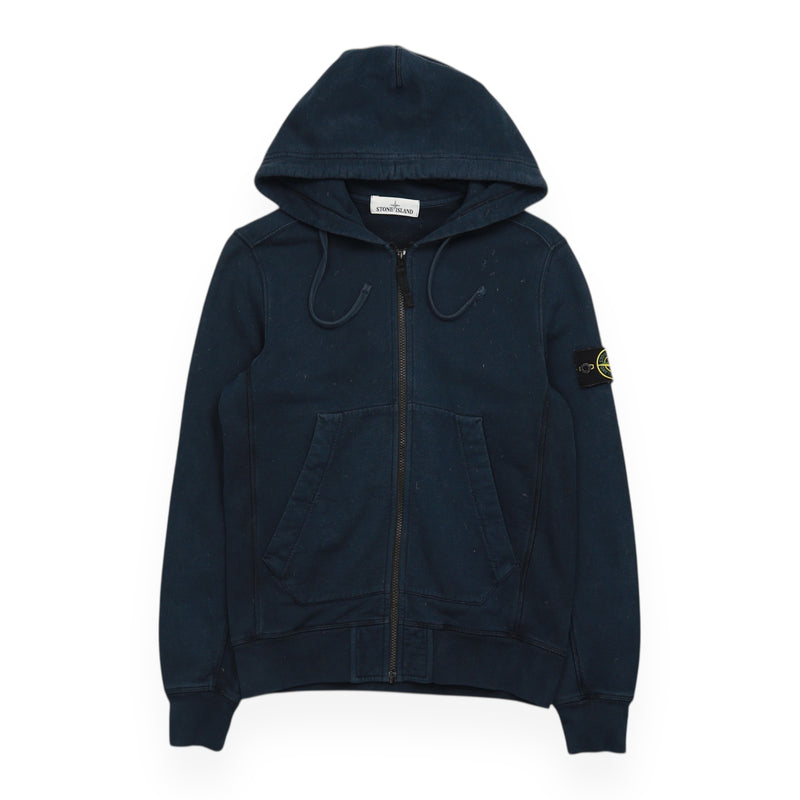 Stone Island A/W 16 Garment Dyed Zip Hoodie in Navy, front