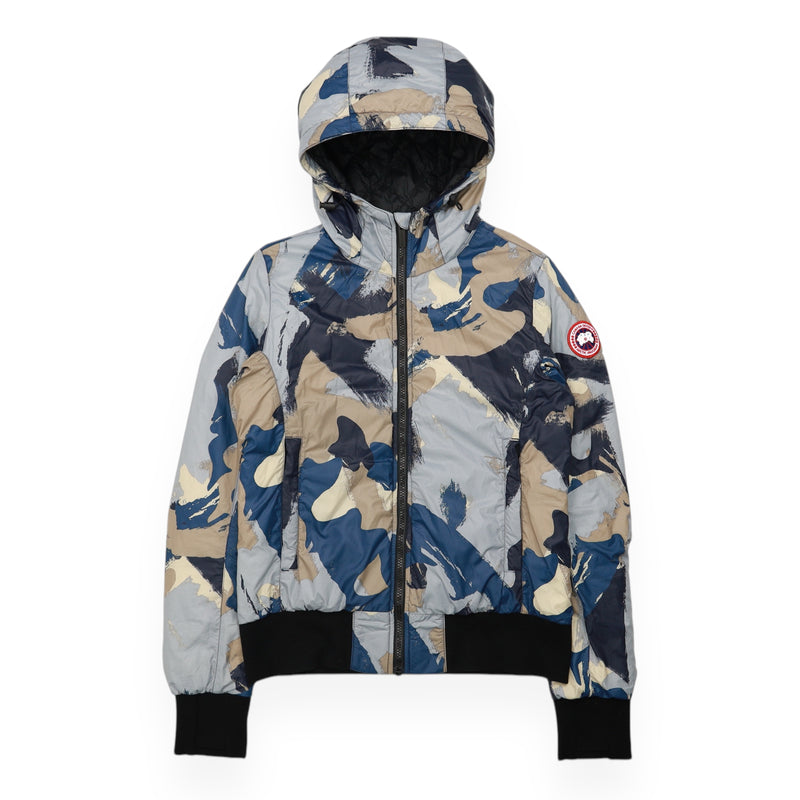 Canada Goose Dore Printed Hooded Jacket in Blue, front