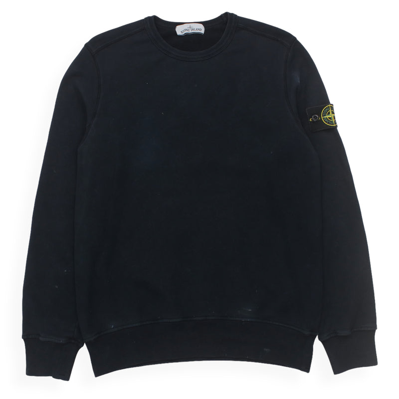 Stone Island S/S 18 Garment Dyed Sweatshirt in Navy, front