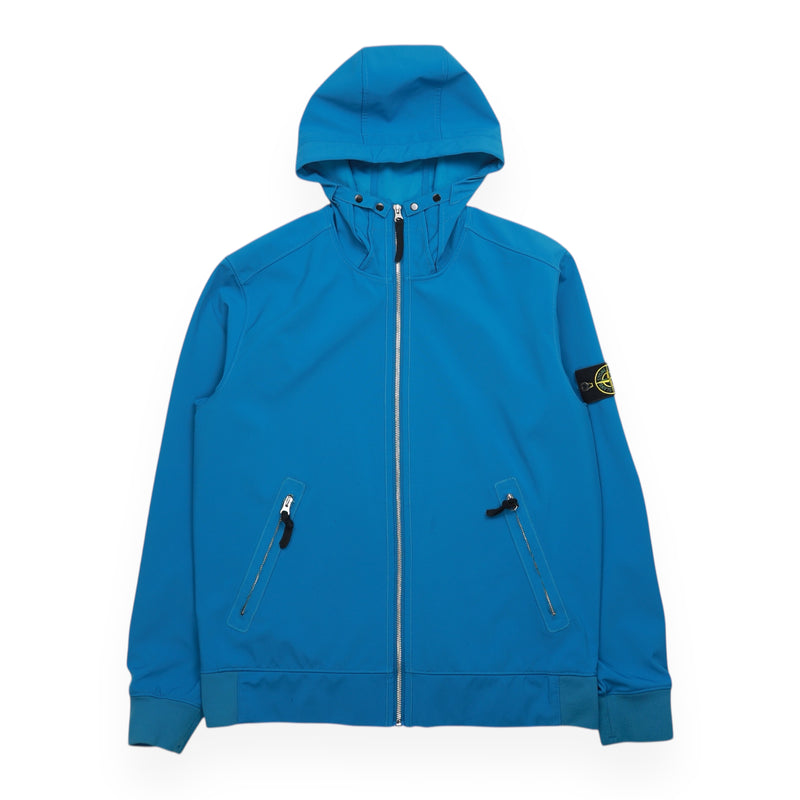 Stone Island S/S 18 Light Soft Shell-R Jacket in Blue, front