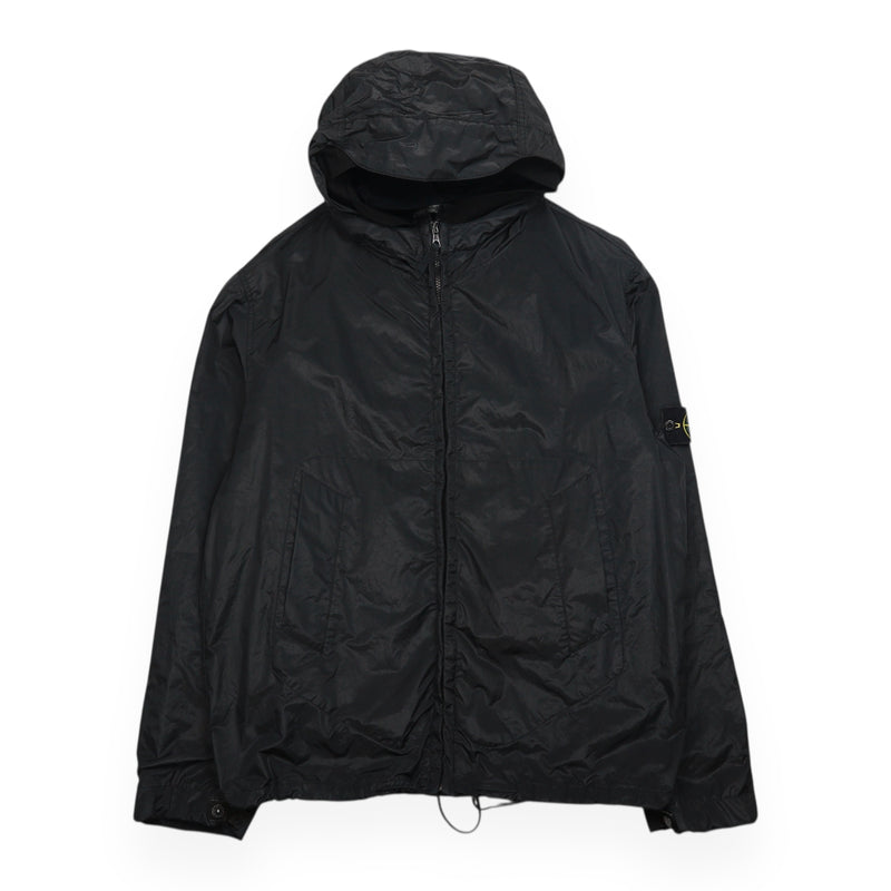 Stone Island A/W 08 Hooded Nylon Metal Flock Jacket in Black, front