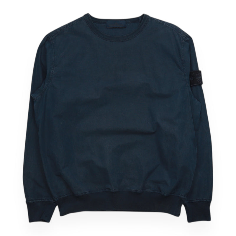 Stone Island S/S 19 Ghost Resin Cotton Sweatshirt in Navy, front