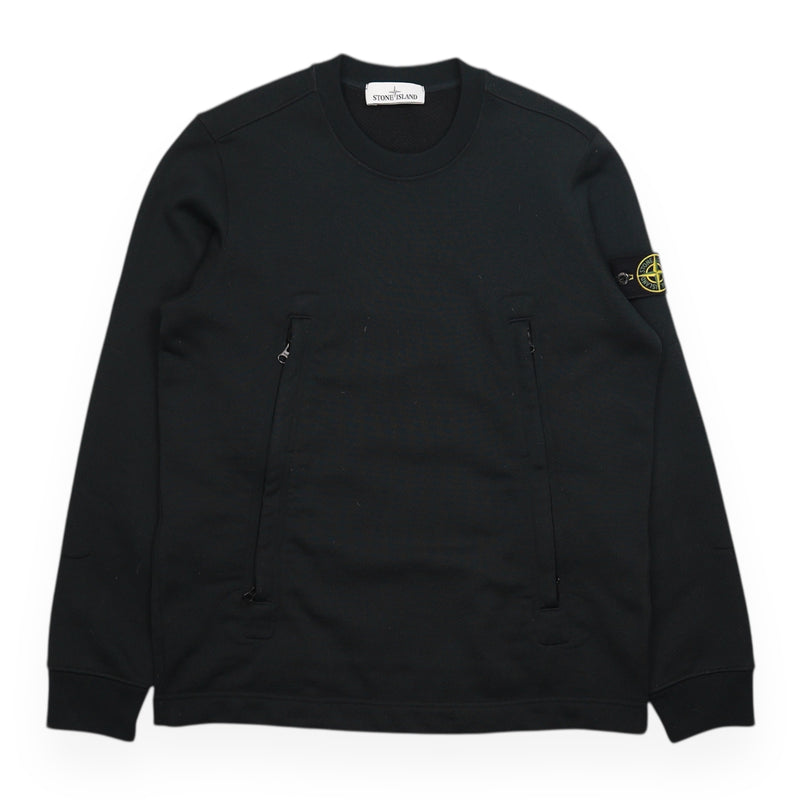 Stone Island A/W 20 Cotton Pockets Sweatshirt in Black, front