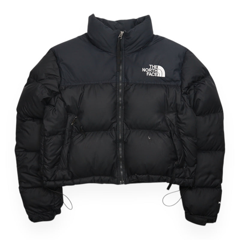 The North Face 700 Nuptse Cropped Jacket in Black, front
