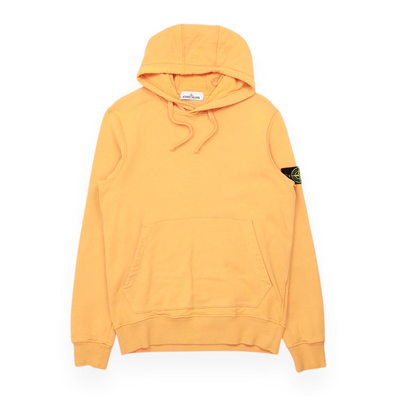 Stone Island A/W 20 Garment Dyed Popover Hoodie in Orange, front