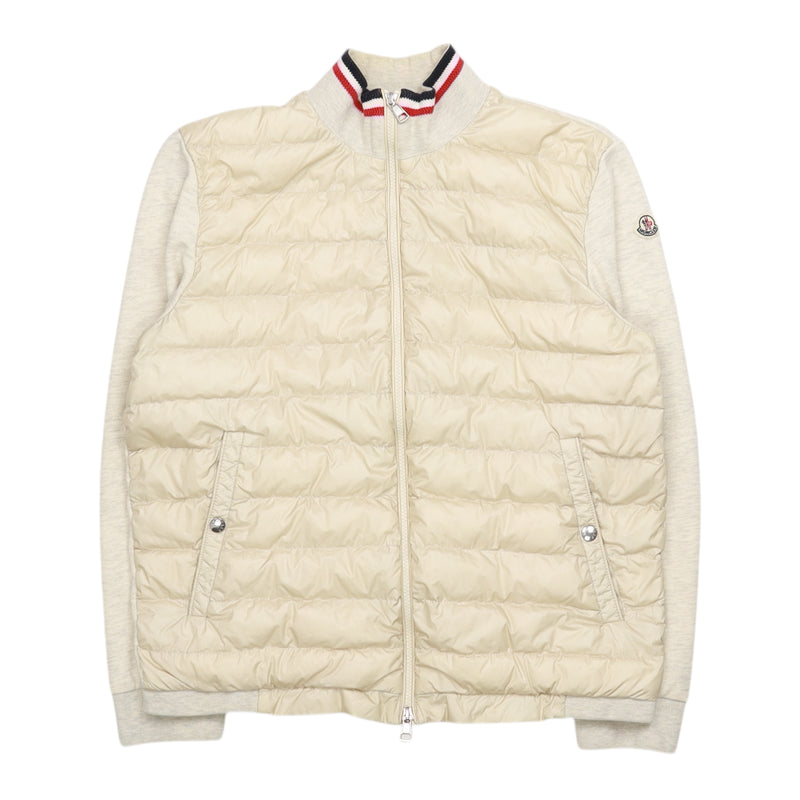Moncler Maglia Cardigan Jacket in Cream, front