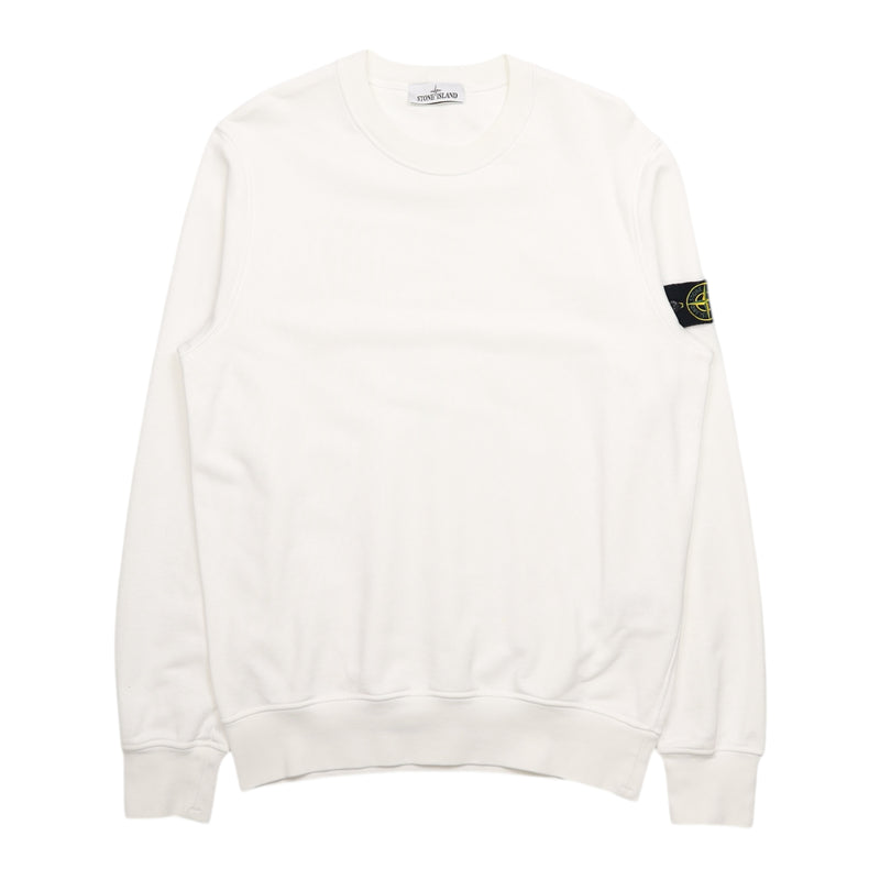 Stone Island S/S 22 Garment Dyed Sweatshirt in Cream, front