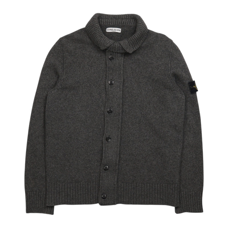 Stone Island A/W 08 Grey Buttoned Zip Cardigan Jumper, front