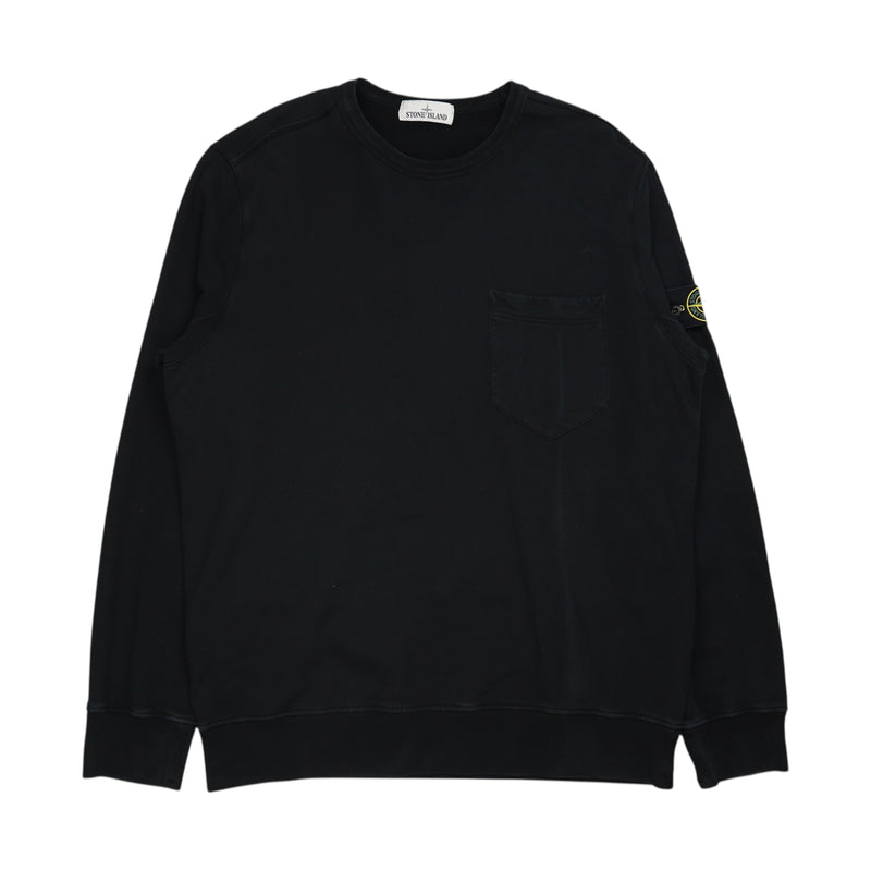 Stone Island A/W 19 Garment Dyed Jumper in Black, front