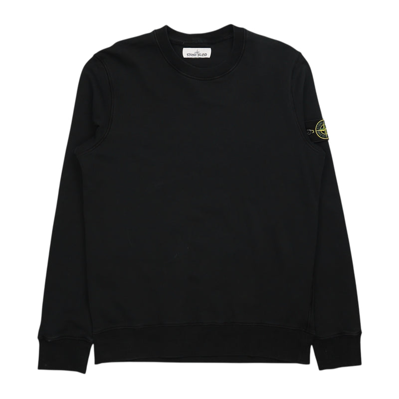 Stone Island S/S 20 Garment Dyed Sweatshirt in Black, front