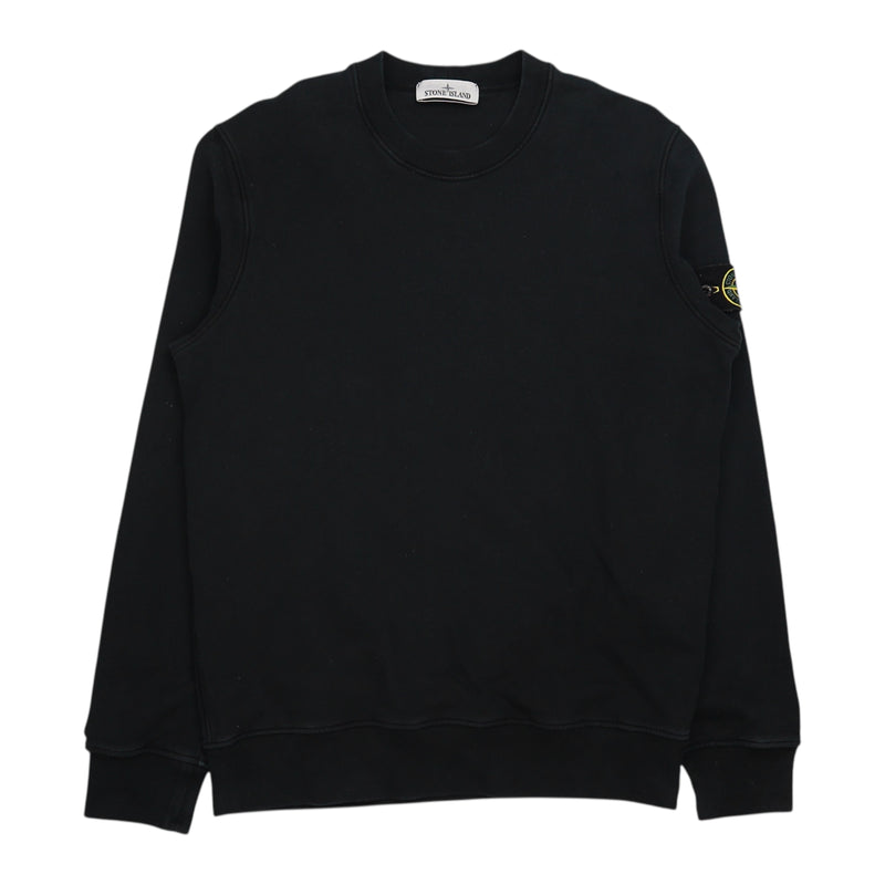 Stone Island A/W 22 Brushed Cotton Sweatshirt in Black, front
