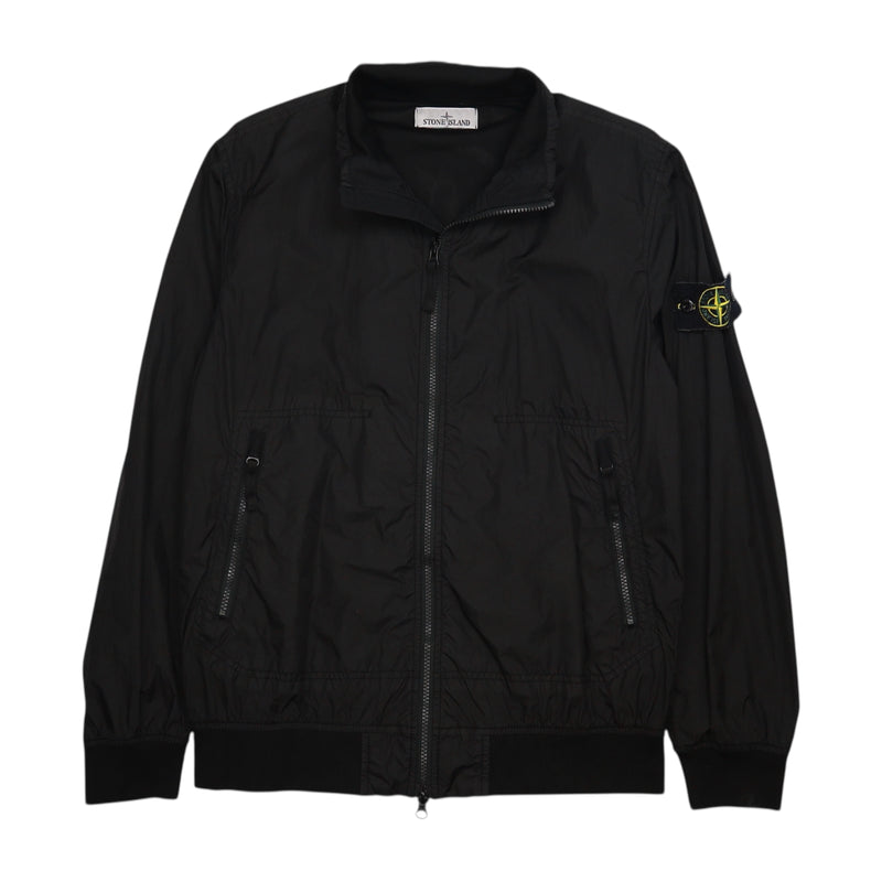 Stone Island S/S 23 Garment Dyed Crinkle Reps Jacket in Black, front