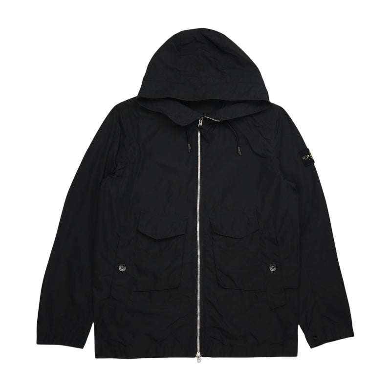 Stone Island S/S 21 Micro Reps Parka Jacket in Black, front