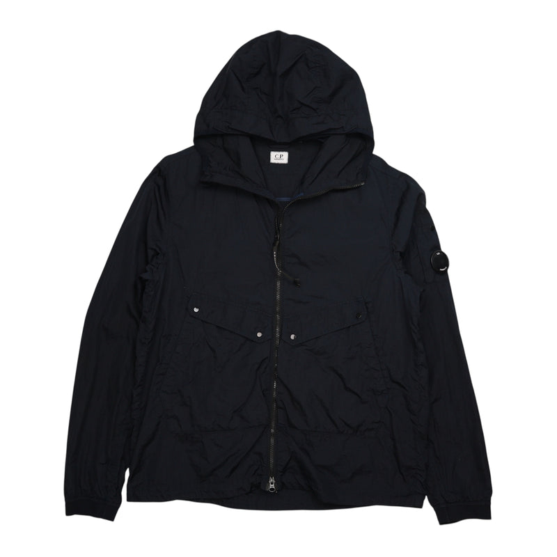 C.P. Company Chrome M.T.t.N Hooded Lens Jacket in Navy, front