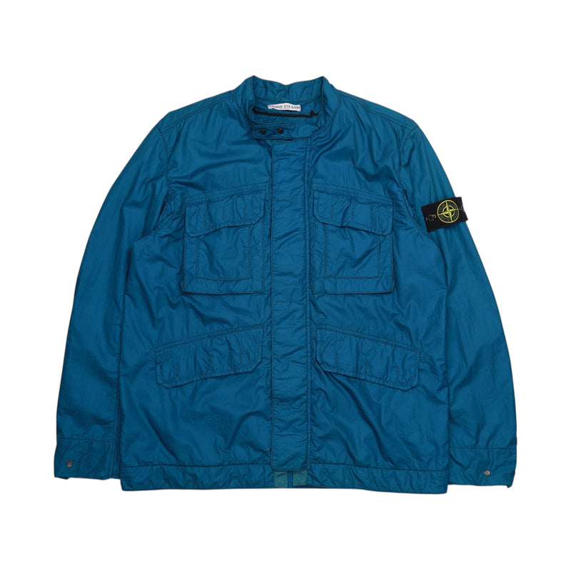 Stone Island S/S 10 Tyvek Lined Nylon Multi Pocket Jacket in Blue, front