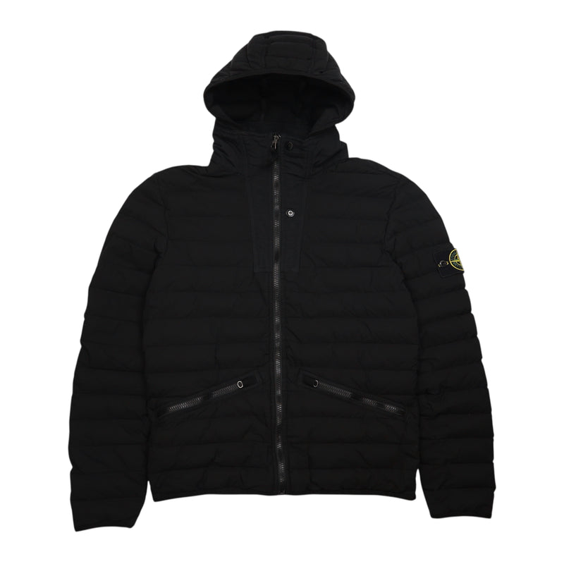 Stone Island A/W 19 Loom Woven Down Puffer Jacket in Black, front