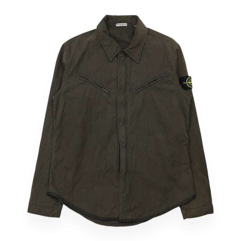 Stone Island S/S 03 Garment Dyed Full Zip Jacket in Grey, front
