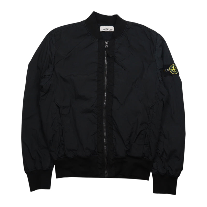 Stone Island A/W 16 Crinkle Reps NY Bomber Jacket in Black, front