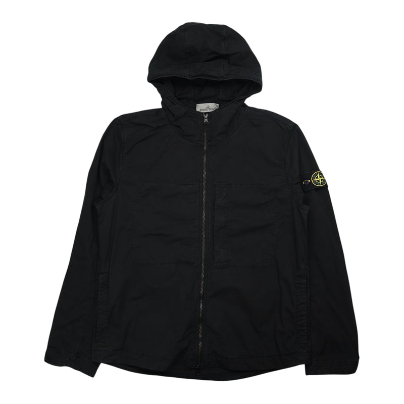 Stone Island S/S 23 Supima Cotton Twill Stretch-TC Jacket in Black, front