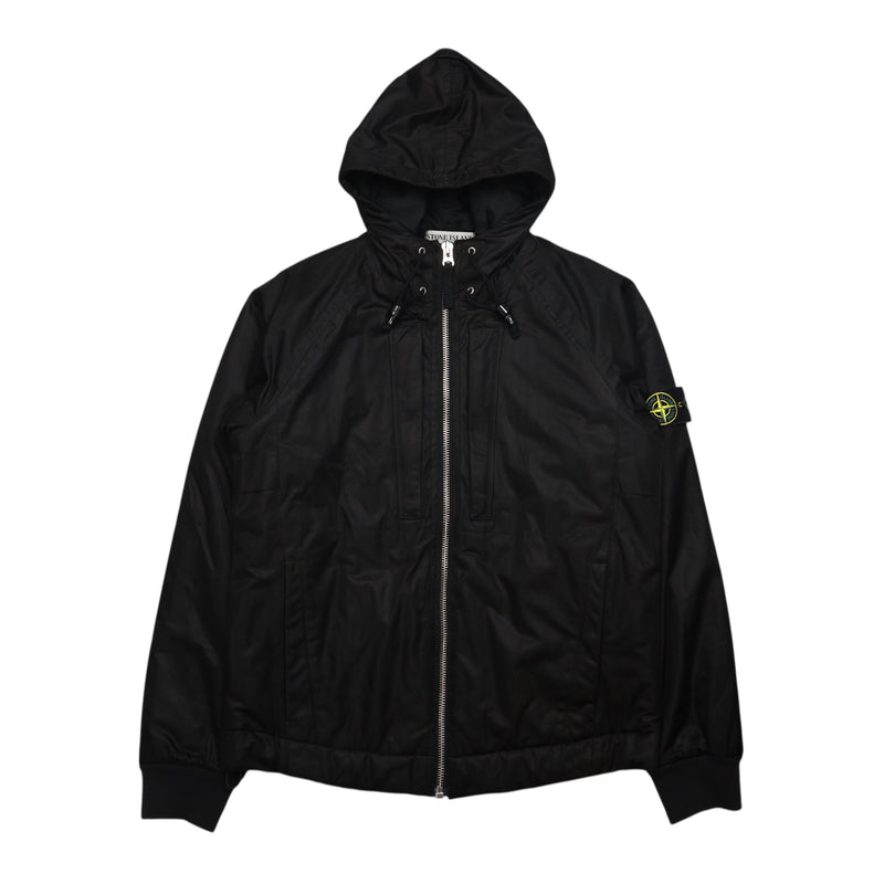 Stone Island A/W 09 Thick Nylon Membrana Hooded Jacket in Black, front