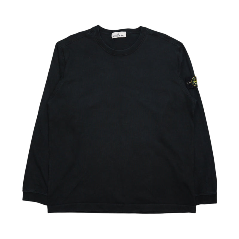 Stone Island S/S 19 Cotton Sweatshirt in Black, front