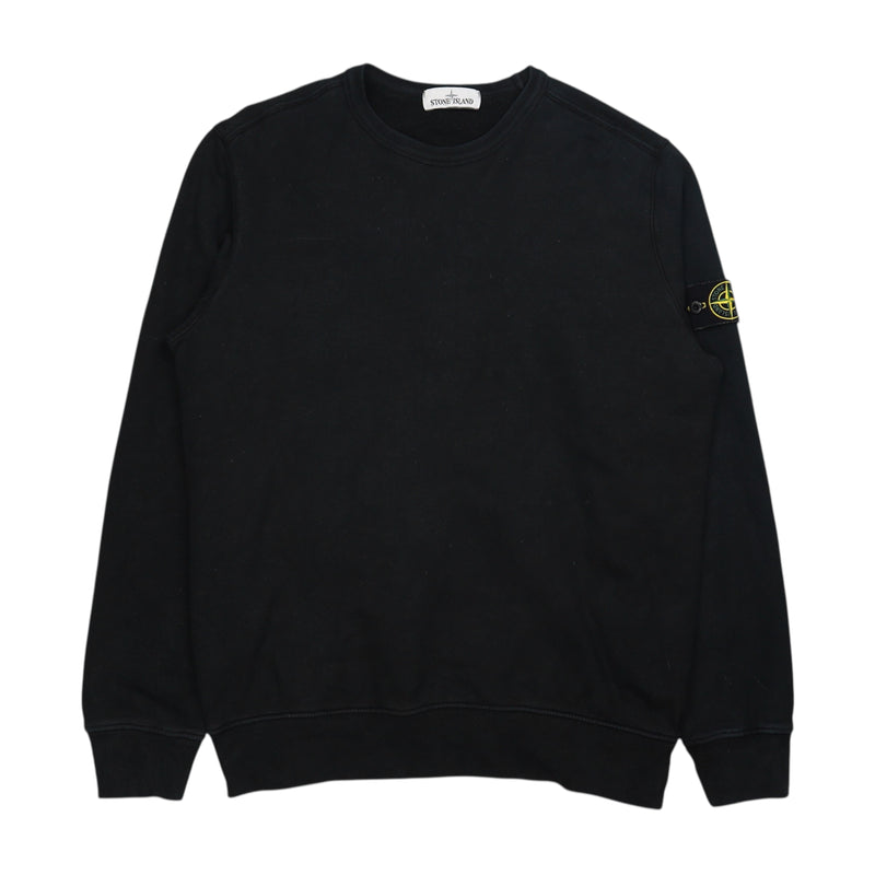 Stone Island A/W 19 Garment Dyed Sweatshirt in Black, front
