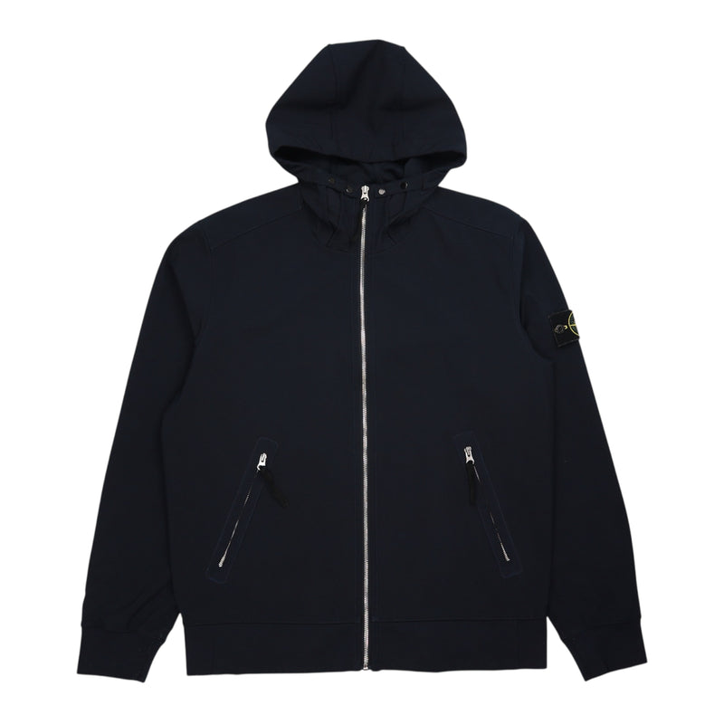 Stone Island S/S 18 Light Soft Shell-R Jacket in Navy, front