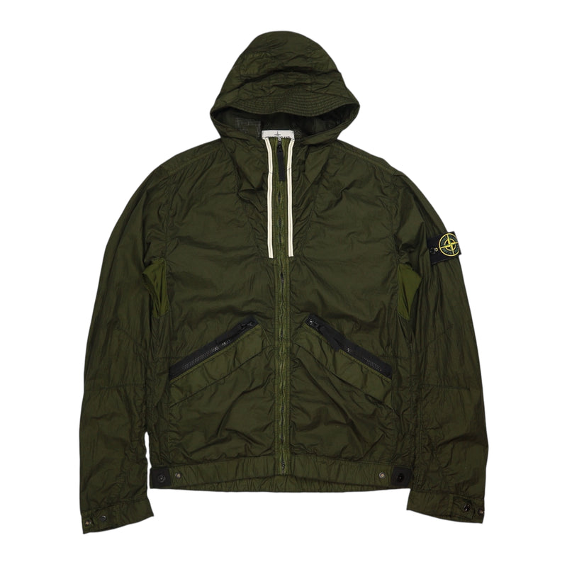 Stone Island S/S 12 Membrana TC Hooded Jacket in Green, front