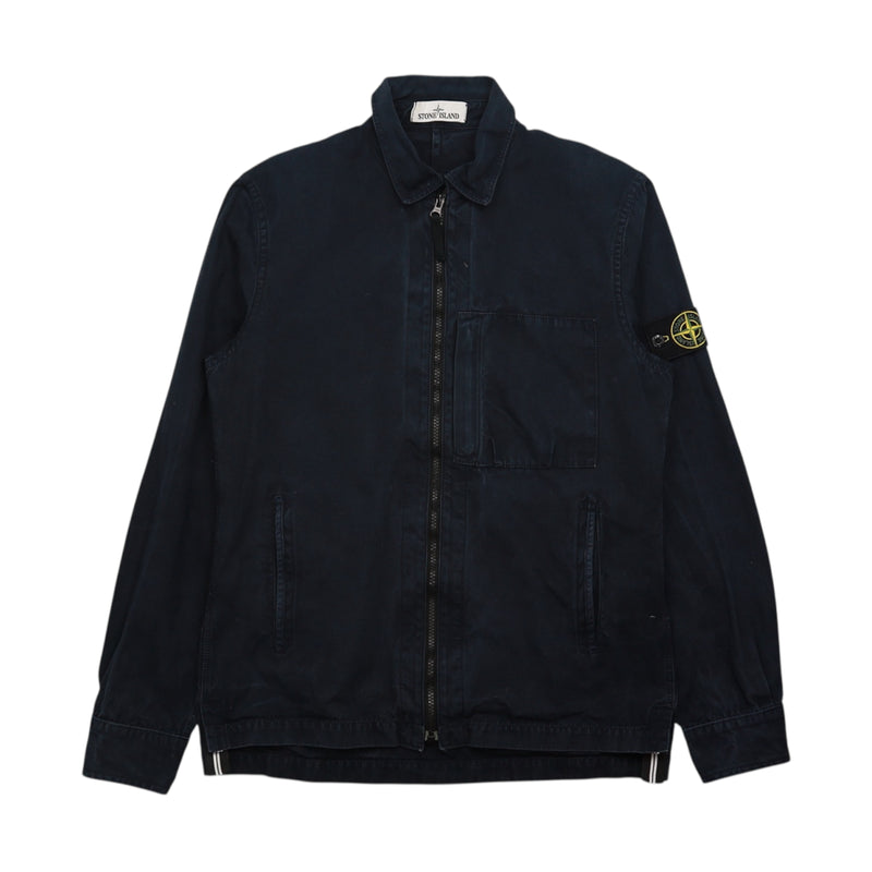 Stone Island S/S 15 Garment Dyed Pocket Overshirt in Navy, front