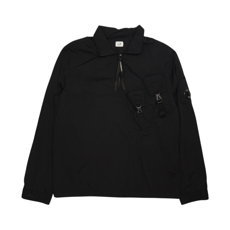 C.P. Company Chrome Smock Lens Overshirt in Black, front