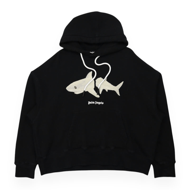 Palm Angels S/S 23 Shark Hoodie in Black, front