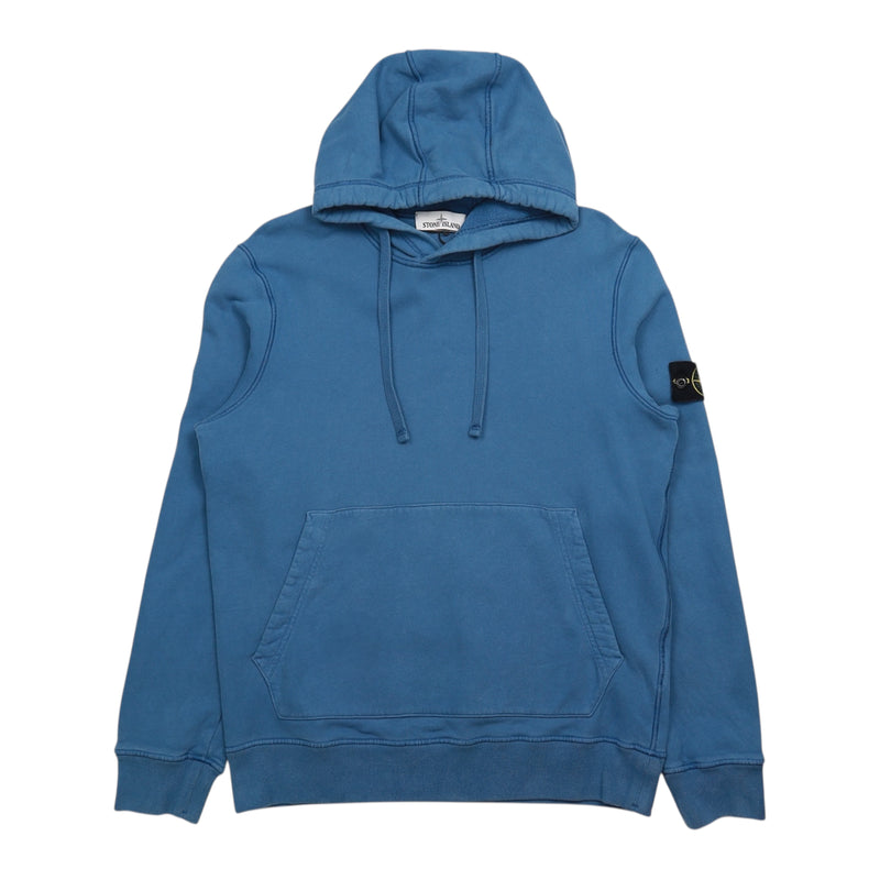 Stone Island A/W 20 Garment Dyed Hoodie in Blue, front