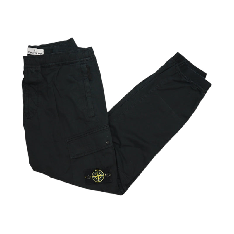 Stone Island A/W 21 RE-T Cargo Pants in Black, front