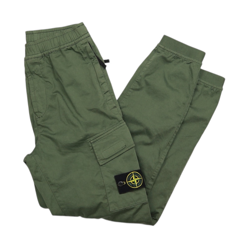 Stone Island A/W 21 RE-T Cargo Pants in Khaki Green, front