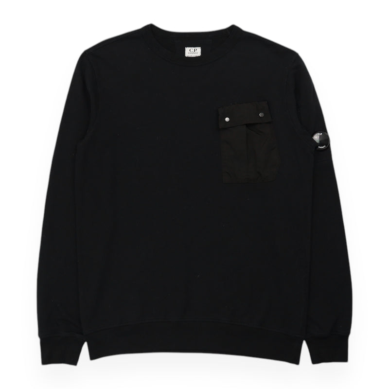 C.P. Company Lens Pocket Sweatshirt in Black, front