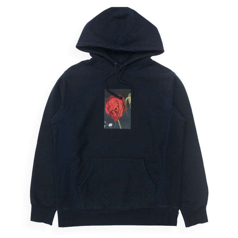 Supreme Araki Rose Hoodie in Navy, front