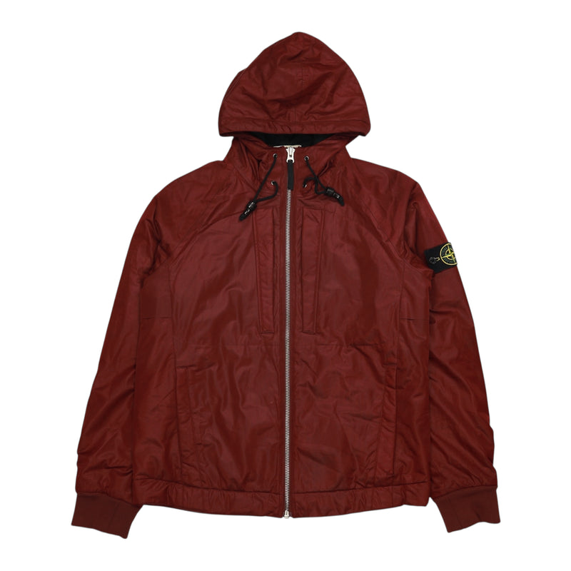 Stone Island A/W 10 Multi Pocket Membrane Hooded Jacket in Burgundy, front