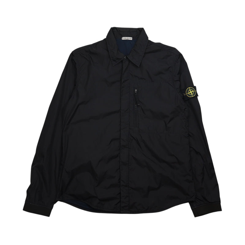 Stone Island S/S 11 Nylon Zip Pocket Overshirt in Black, front